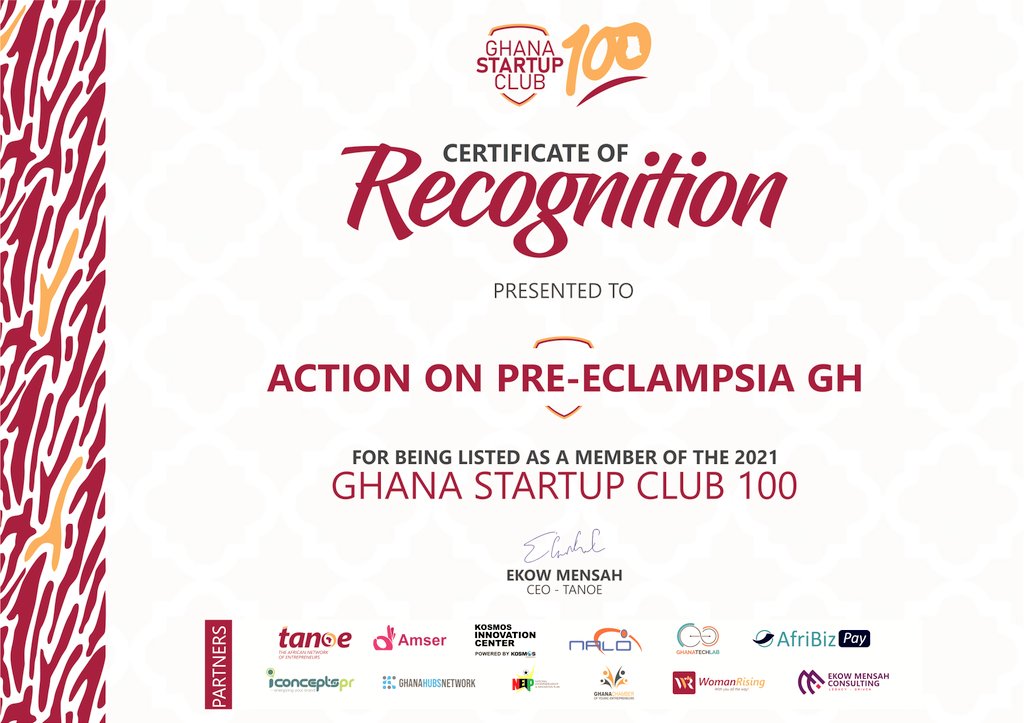 apec_gh's tweet photo. And February started well, with APEC Ghana making it to the Ghana Startup Club 100 list. Yet still our greatest fulfillment is in the real impact of our work on the lives of pregnant women, mothers and their families...
#NoWomanShouldDieGivingLife
#maternalhealth 
#Ghana https://t.co/gFbEnuaQMC