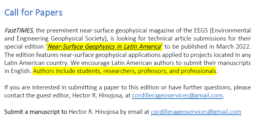 <a href="/RUNgeophysics/">RUNgeophysics</a> <a href="/kkechi/">けけっち</a> 
Opportunity to publish surface geophysics work done in Latin america
