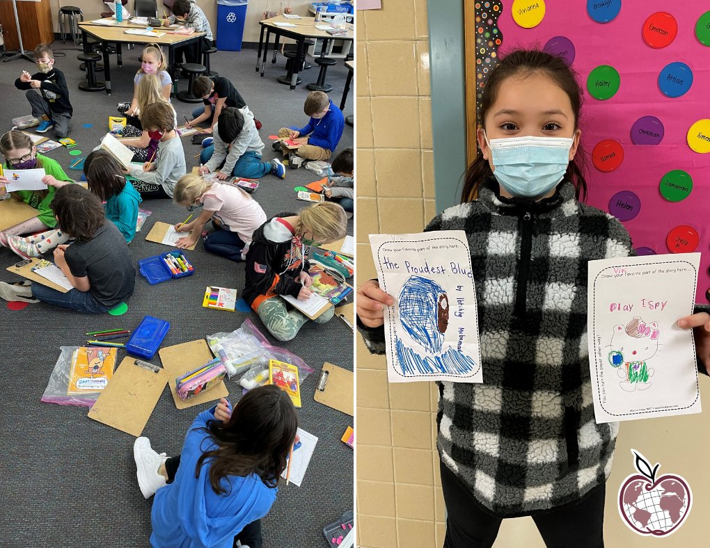 SSPPS6's tweet photo. #SSPpride students at both elementary schools are celebrating #ILoveToReadMonth! At Kaposia, students dressed as their favorite book character! At Lincoln, they played Principal Madlibs and illustrated their favorite part of their favorite book! #ILTRM https://t.co/OmHMvkkbkp