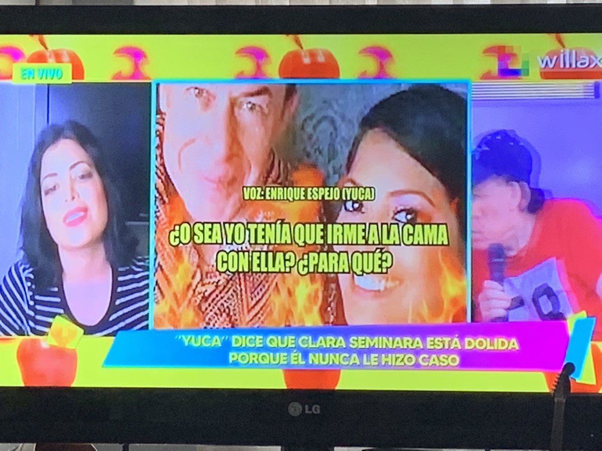 Nueza's tweet photo. Mientras tanto Yuca dice que la bailarina Clara Seminara lo ha denunciado por acoso porque ÉL no le dio bola. Ay Perú... https://t.co/96f8gfOwim