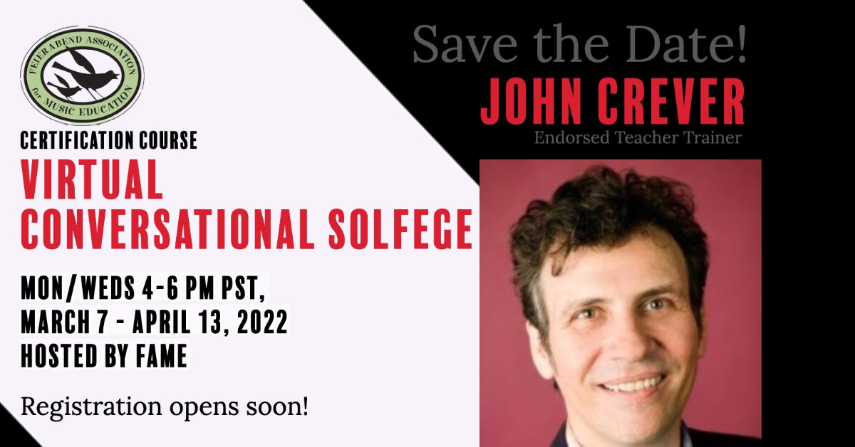 Continuing my effort to bring quality prof. development on the Feierabend curriculums and philosophies of music education, I am excited to offer this teacher curriculum certification course online, two evenings a week for a month and a half. Registration coming soon!!