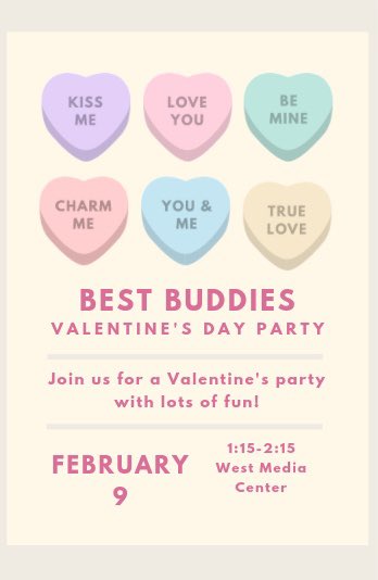 We would LOVE to see you at our Valentine’s Day party next Wednesday right after school! Hope to see you there🤩🥰