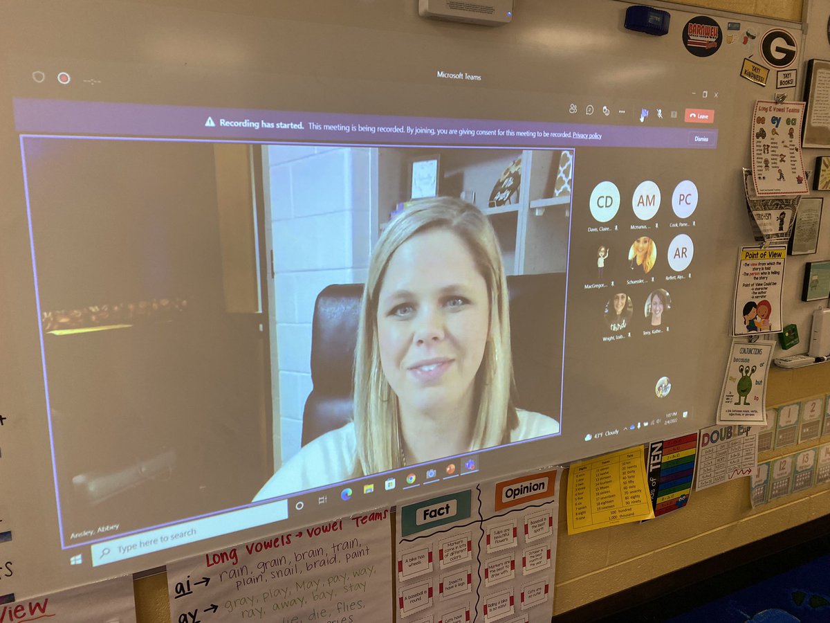 The BEST surprise turning on #fcswrad and spotting one of my best friends @mrsansley1! My students loved listening to you read ❤️