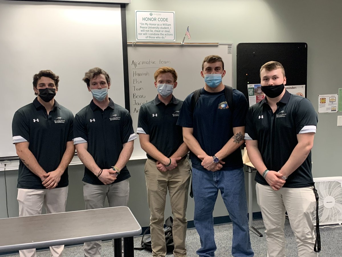 These guys put the STUD in student athletes!! They crushed their debate today! The other team didn’t stand a chance! #saddleup <a href="/GoPeaceBaseball/">WPU Baseball</a>