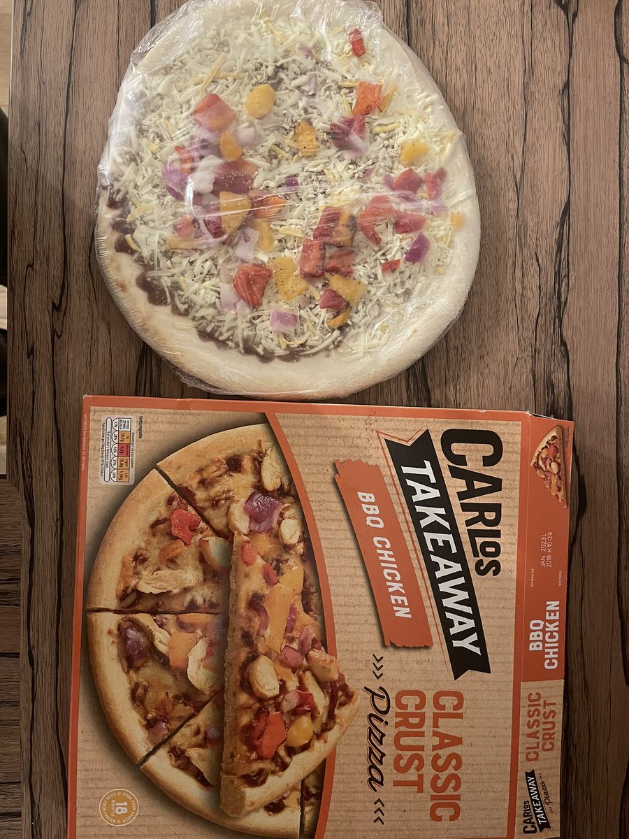 glory_gunning's tweet photo. @AldiUK @TheSun Just opened the box for my Families Friday night Pizza BBQ Chicken and there is not a single piece of Chicken on the Pizza? Left the cellophane on to prove it! https://t.co/wUD2hOeQXW