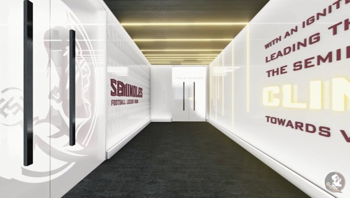 CNee247's tweet photo. Some of the visual art for plans of the locker room renovation which is underway at FSU, on schedule, and due to be completed after spring practice. https://t.co/DMHOrdeEBD
