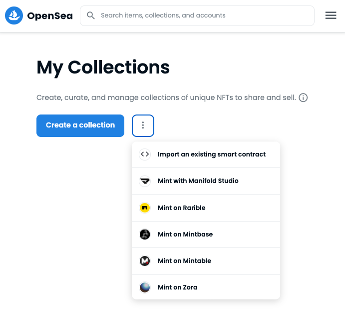 manifoldxyz's tweet photo. Mint with Manifold Studio is now an option on @opensea when creating a new collection 🥳 https://t.co/MOh0mr0D5G