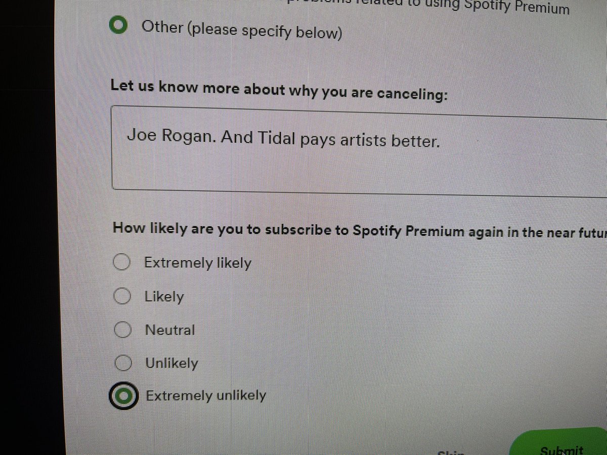 MiguelAyala312's tweet photo. Hey @SpotifyUSA - have fun with @joerogan. I’m out. Off to @TIDAL I go. #ByeSpotify #HelloTidal https://t.co/jgriLgUnW5