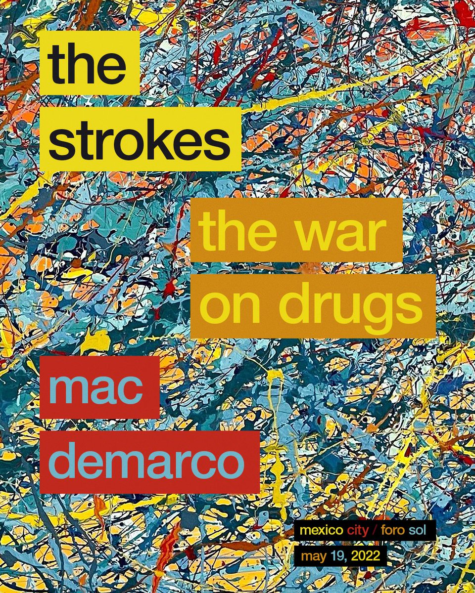 thestrokes's tweet image. we’re coming to Mexico City with @thewarondrugs and Mac DeMarco. Presale starts Wednesday 2/9 and onsale Friday 2/11. ticketmaster.com.mx/artist/807068