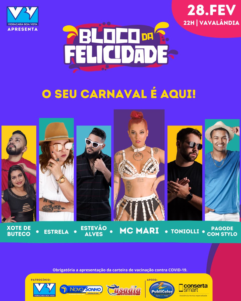 BlocoFelicidade's tweet photo. ESTÁ CHEGANDO!!! 🥳 Venha sentir a energia dos ritmos que farão o nosso carnaval no @vavalandiarr ferver de alegria! 🤩🥳🔥
Garanta logo o seu ingresso e prepare-se para esse grande dia! #PartiuCarnaval 🚀
https://t.co/hLsYVBLZvh