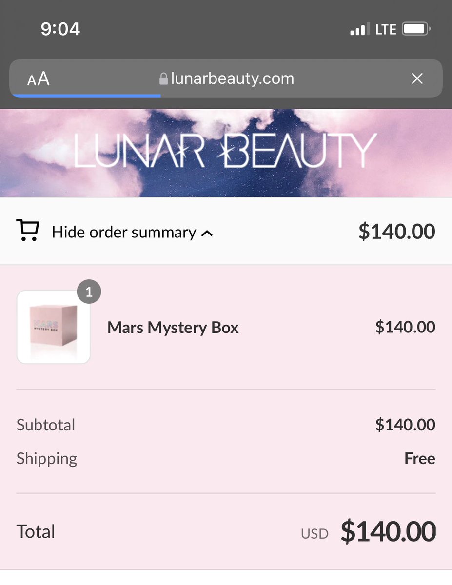 <a href="/LunarBeauty/">Lunar Beauty</a> I got mine! I am excited for it to arrive. ✨ 🌙