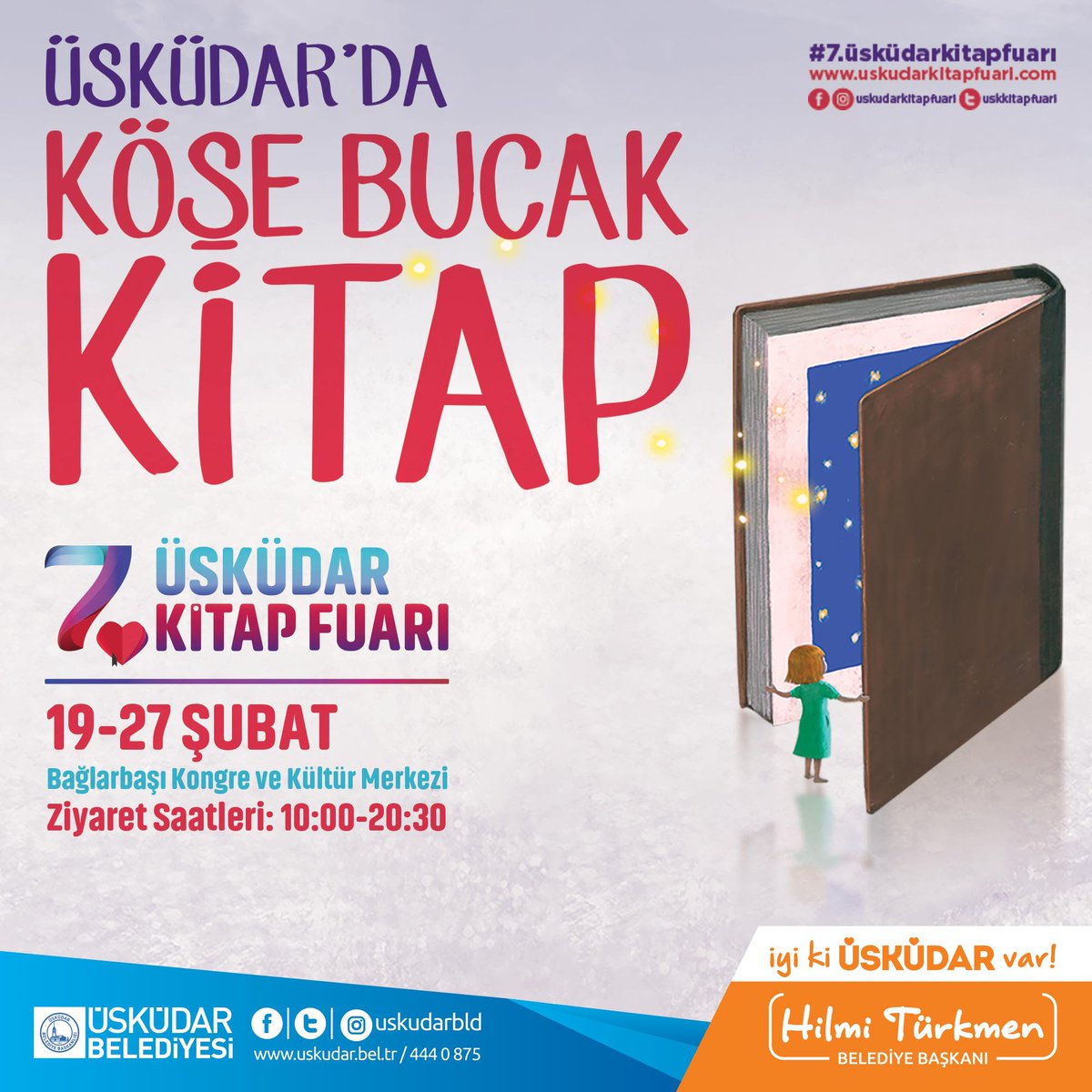 7. Üsküdar Kitap Fuarı Başlıyor!

Türk hikayeciliğinin usta kalemi Mustafa KUTLU’nun Onur Yazarı olarak katılacağı “Üsküdar Kitap Fuarı” 
19 Şubat Cumartesi saat 14.00’te kitapseverlere kapılarını açıyor.

🗓 19-27 Şubat
⏰ 10.00-20.30
📍Bağlarbaşı Kongre ve Kültür Merkezi