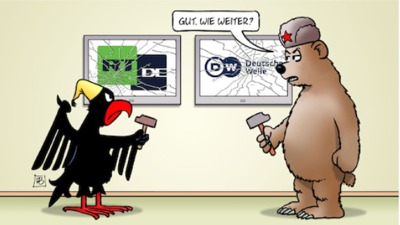 sinnsturm's tweet photo. Als Reaktion auf das #Sendeverbot des russischen Fernsehkanals #RussiaToday in #Deutschland verbietet #Russland den Auslandssender #DeutscheWelle. Das Büro in #Moskau muss schließen. #Medien #Putin #RTDeutsch https://t.co/5GWfTKf8zw