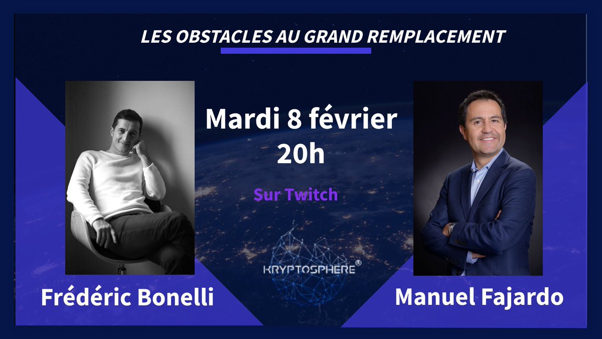 Crypto et finance traditionnelle : qui va gagner ? 👑

Grand remplacement, les cryptos peuvent-elles surpasser la finance traditionnelle ? 📈

Et surtout, quels sont les obstacles ? 👀

@TheCryptoMBA &amp; Manuel Fajardo nous donnerons leurs points de vue mardi à 20h sur Twitch !