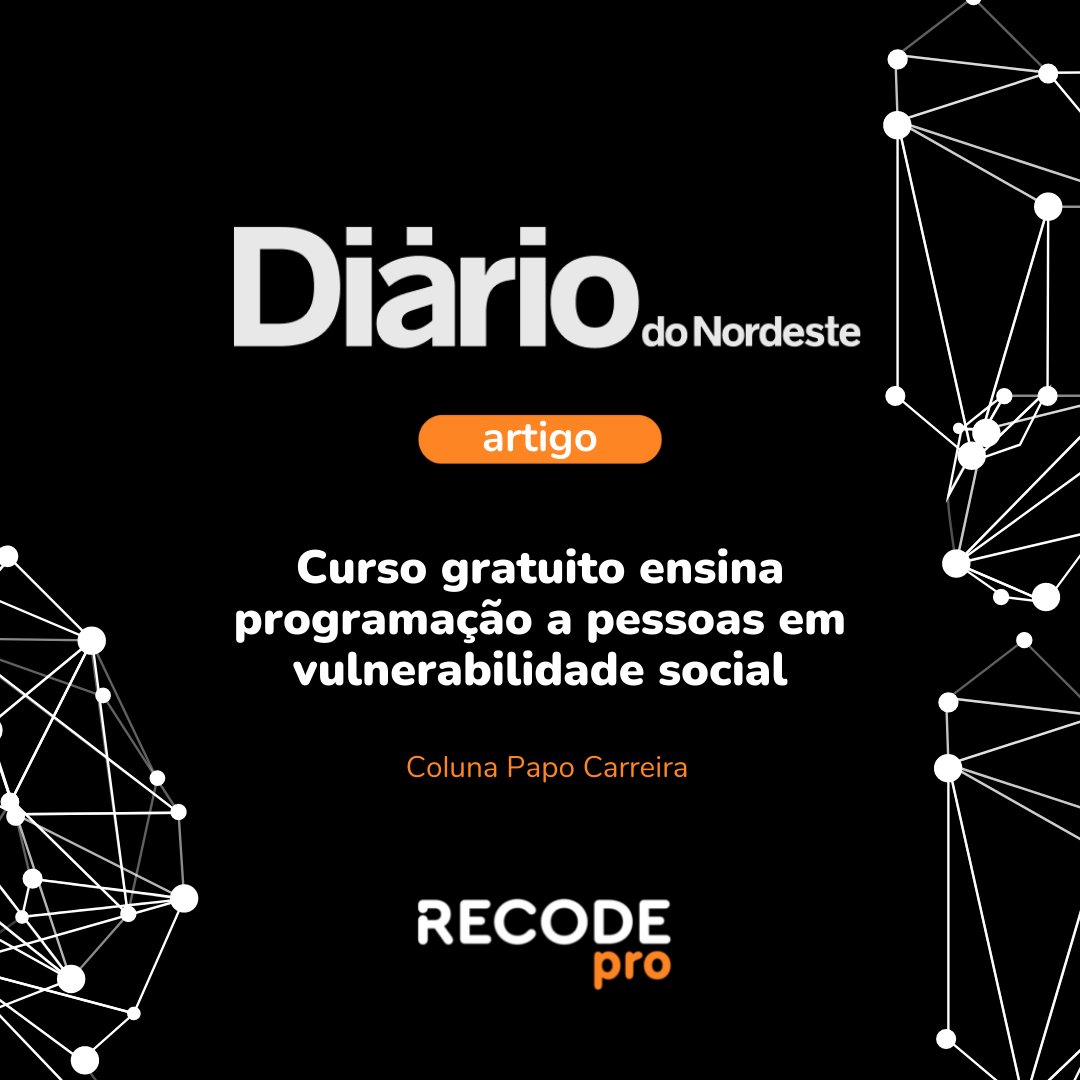 rederecode's tweet image. O Recode Pro é destaque no Diário do Nordeste. Confira a matéria e saiba como participar!
Link para a matéria: diariodonordeste.verdesmares.com.br/papo-carreira/…
#recodepro #coding #tecnologia