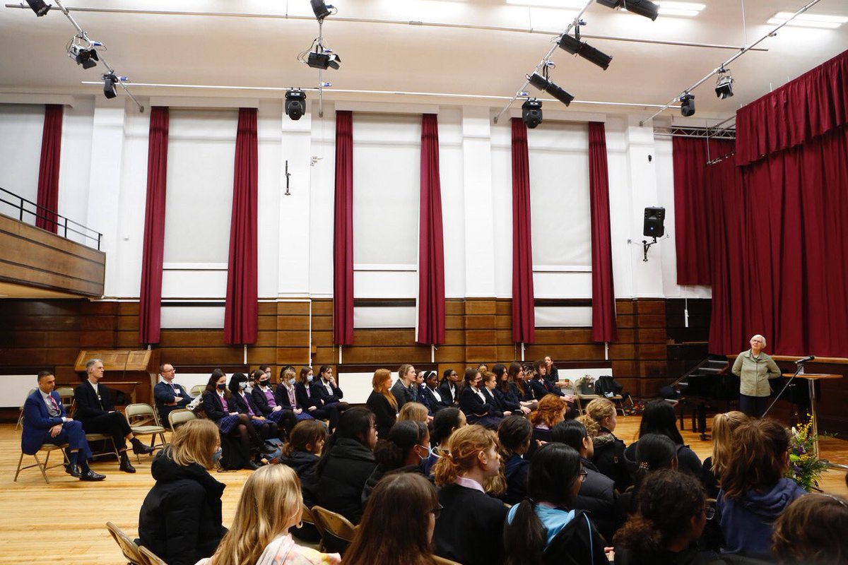 Some images from our wonderful talk by Judith Weir today - the first Women in Music lecture for the GDST, with two other schools live and the rest joining on live stream. What an inspiring woman! #womeninmusic #girlscan <a href="/MusicSCHS/">SCHS Music</a>