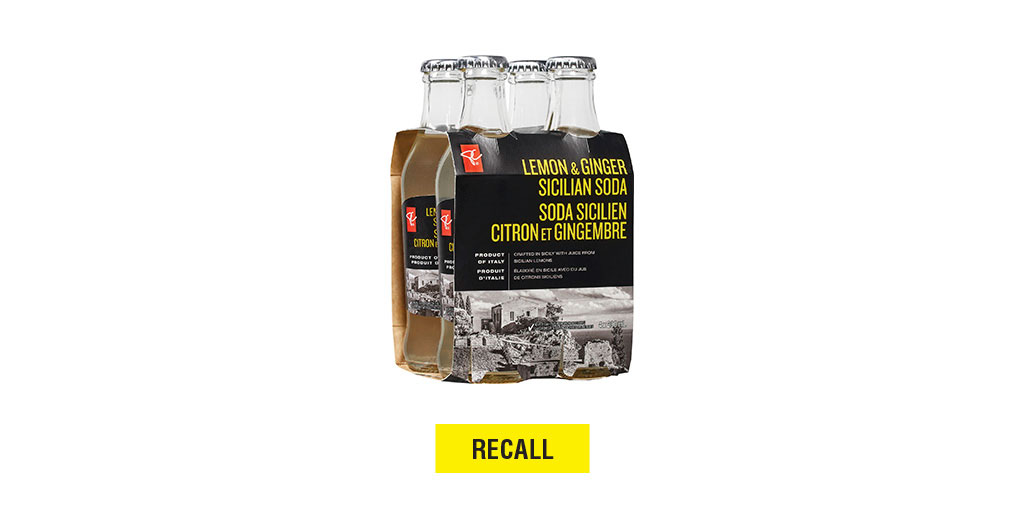 Recall - PC Black Label Lemon and Ginger Sicilian Soda is being recalled - See details > https://t.co/rWXLkQeo5W https://t.co/7FdHERNBSS