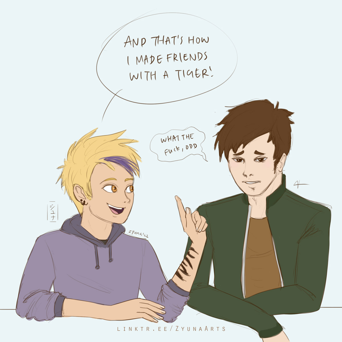 ZyunaArts's tweet photo. Cont'd from above:
All Odd wants is a kitty friend
#zyunaarts #codelyoko #ProjectUNCIA #odddellarobbia #ulrichstern https://t.co/GPOqlHLYDa