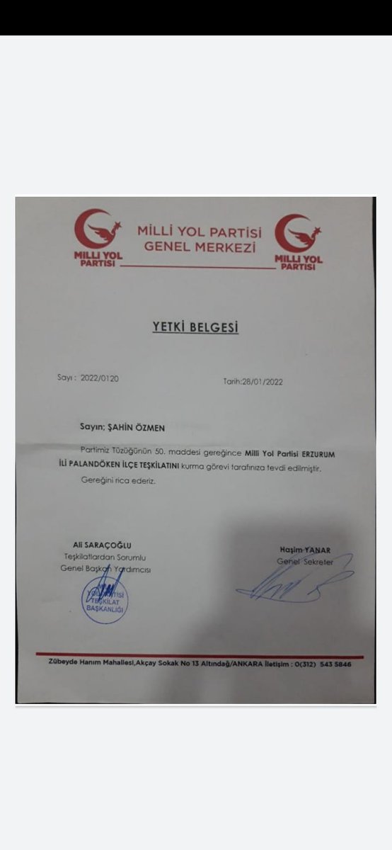 İnanmış olduğumuz davayı inanmış insanlarla yol yürüme fırsatını bize veren sn. Genel Başkanımız @remzicayir06 ve Erzurum İl Başkanımız <a href="/AKursadBilgin/">Ali Kürşad Bilgin</a> Başkanımıza teşekkür ederim çıkmış olduğumuzu bu yolda rabbim bizleri muvaffak eylesin.<a href="/hasim_yanar/">Haşim Yanar</a> <a href="/cevatozer/">Cevat Özer</a> <a href="/Abdulsamedelci/">Abdulsamed Elçi</a>