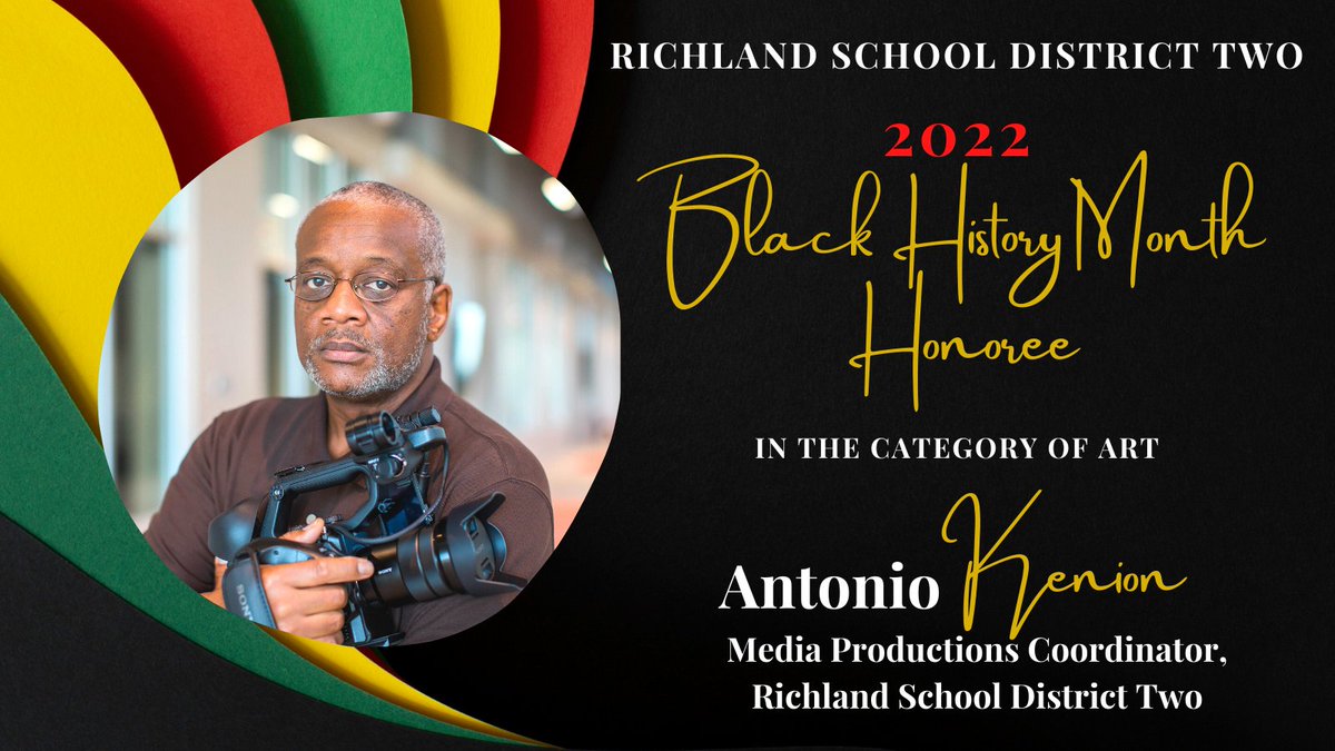2022 BLACK HISTORY MONTH HONOREE: ANTONIO "TONY" KENION! Currently serving as the district’s Media Production Coordinator, Tony, is a storyteller at heart. Through his productions, he takes us on a journey &amp; uses his magnetic voice &amp; heart of gold to educate &amp; inspire.