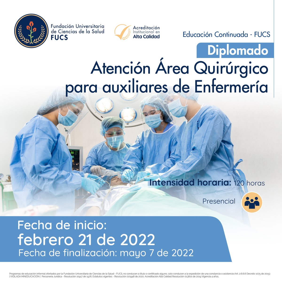FUCS Educación Continuada (@educacionfucs) on Twitter photo Inscribete a nuestro Diplomado en Atención en Área Quirúrgica, te brinda las competencias para atender integralmente al usuario en la unidad Quirúrgica de acuerdo con las guías de manejo y protocolos vigentes.
Ingresa a👉 bit.ly/3orMXJL
#profesionalesdelasalud Inscribete a nuestro Diplomado en Atención en Área Quirúrgica, te brinda las competencias para atender integralmente al usuario en la unidad Quirúrgica de acuerdo con las guías de manejo y protocolos vigentes.
Ingresa a👉 bit.ly/3orMXJL
#profesionalesdelasalud