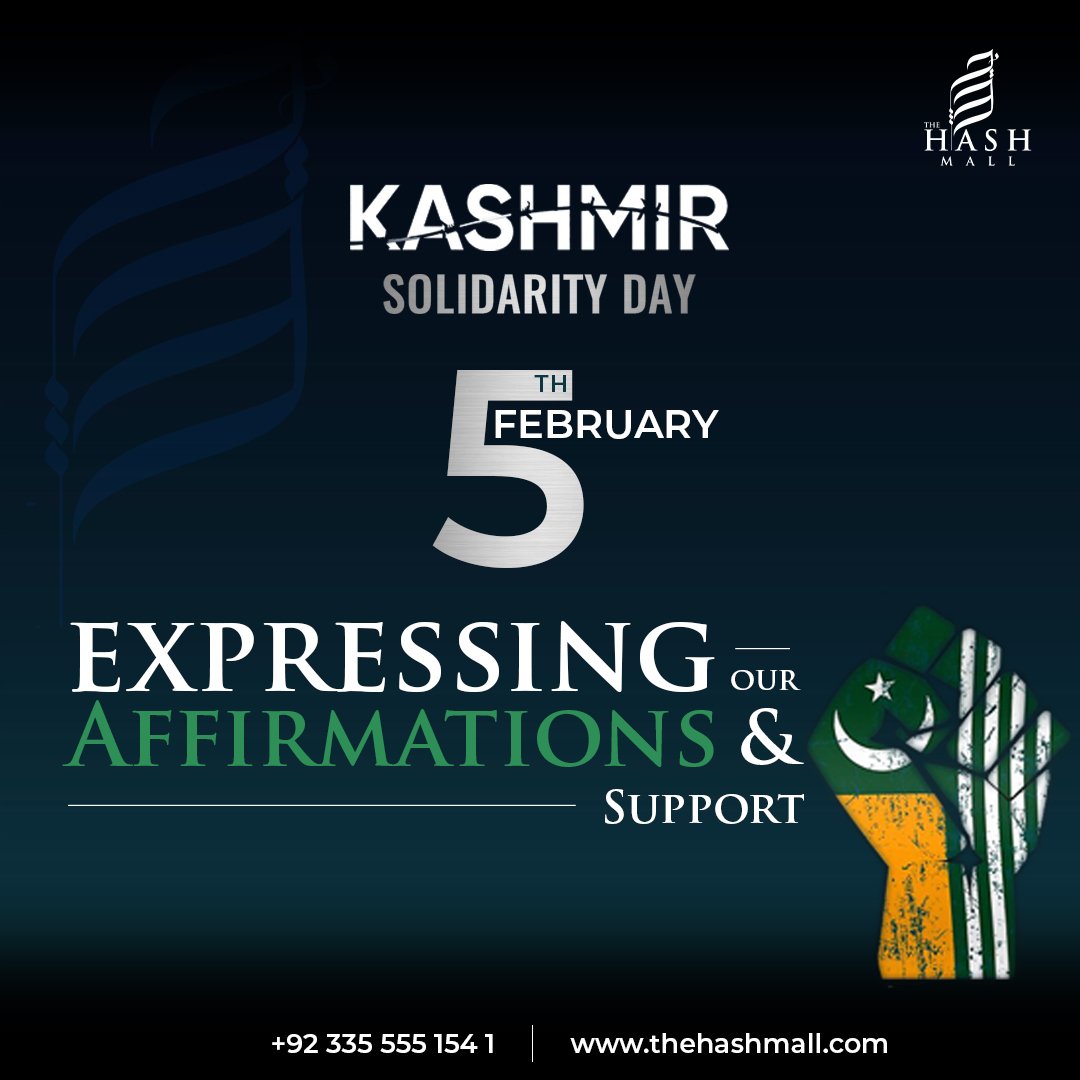 hash_mall's tweet photo. 𝐎𝐮𝐫 𝐮𝐧𝐜𝐨𝐧𝐝𝐢𝐭𝐢𝐨𝐧𝐚𝐥 𝐬𝐮𝐩𝐩𝐨𝐫𝐭 𝐚𝐧𝐝 𝐥𝐨𝐯𝐞 𝐠𝐫𝐨𝐰 𝐞𝐚𝐜𝐡 𝐝𝐚𝐲 𝐟𝐨𝐫 𝐭𝐡𝐞 𝐊𝐚𝐬𝐡𝐦𝐢𝐫𝐢𝐬.
.
.
.
.
.
.
.
#Kashmir #KashmirDay #kashmirday5feb #solidarity #SolidarityDay #iamhashi #hashigoc #TheHashMall #Pakistan https://t.co/hVFukxnmnk