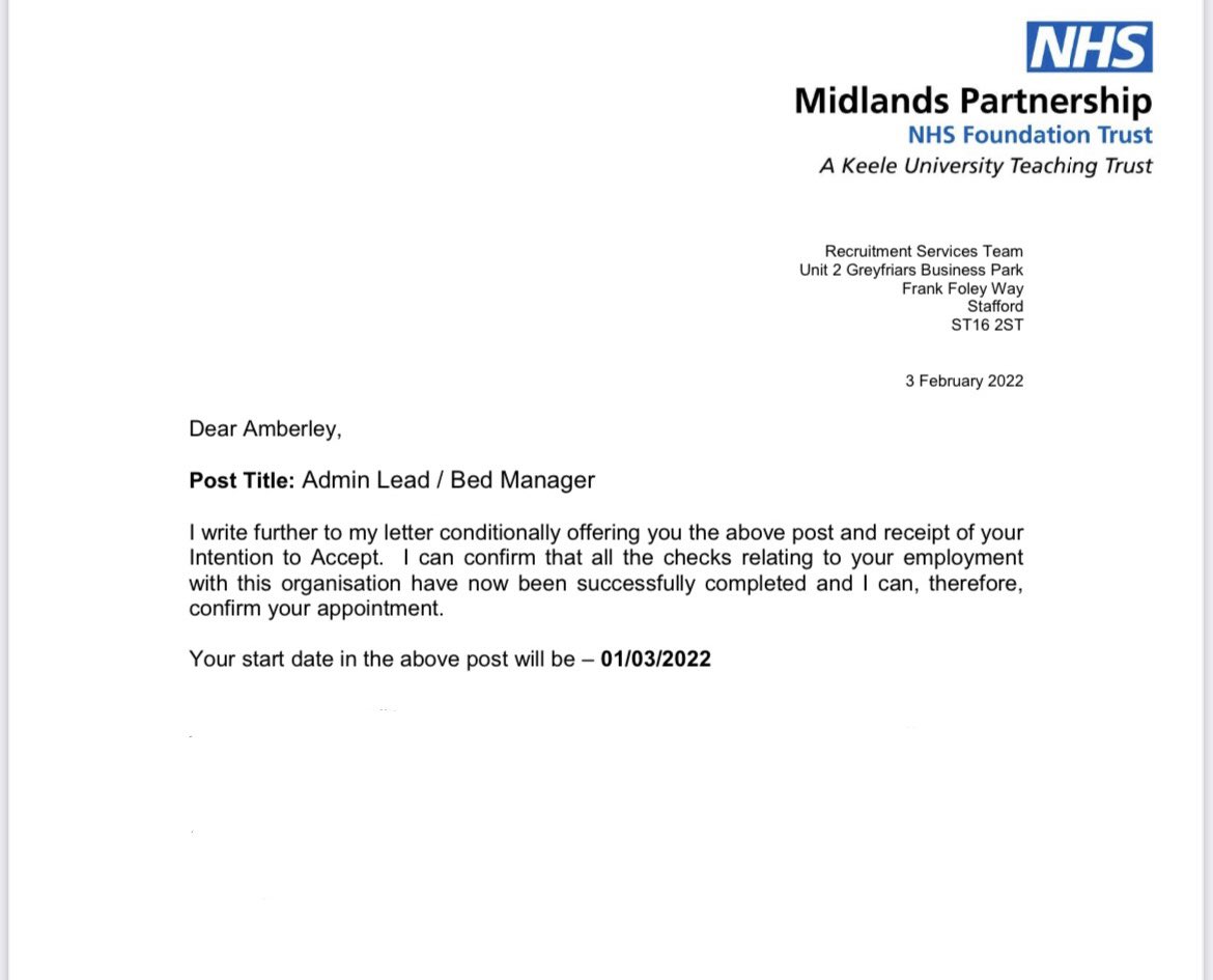 AmbiOo_'s tweet photo. Officially received my conditional offer today! Very excited to become part of the team at @inclusion_hants @Inclusion_NHS within the brand new Dame Carol Detox Unit in Fareham!🎉 @DameCarolBlack https://t.co/3MClNP13xV