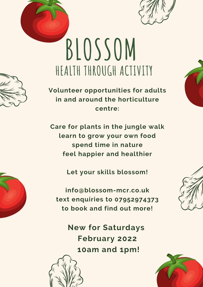 BlossomMcr's tweet photo. Looking for a flying start to the weekend? Why not come and join us tomorrow @ Wythenshawe Park horticultural centre to care for the plants between 10 and 1pm. @MCCWythenshawe @parks_great @JMouncey @WildWythenshawe Great sense of achievement, gentle exercise surrounded by nature https://t.co/EYyS7HGEcw