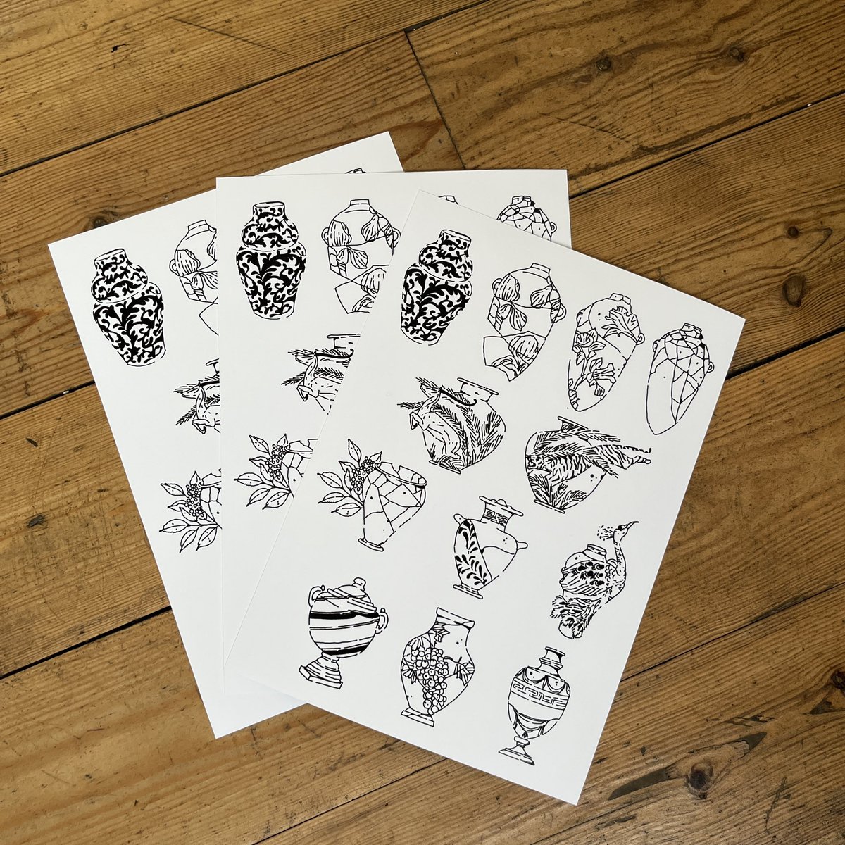 Some A4 vase prints on sale for the weekend 🏺🏺 #print #printmaking #art