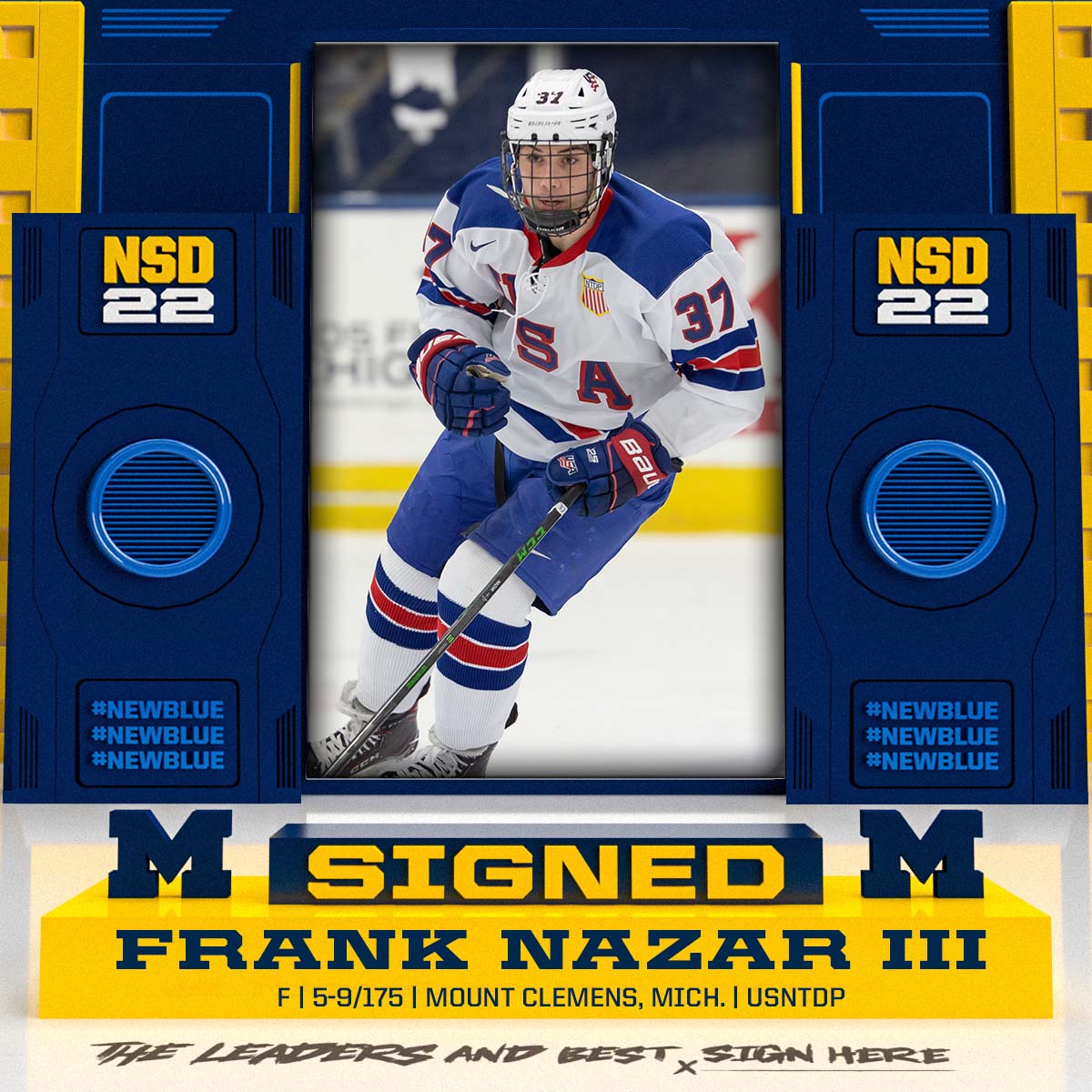He scored twice on us Wednesday but it's okay cause they'll be in the opponents net next year - welcome Frank Nazar of <a href="/USAHockeyNTDP/">USA Hockey’s NTDP</a> 

#NewBlue #GoBlue〽️