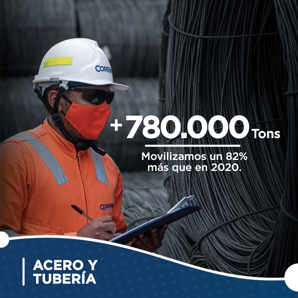 Coremarcsp's tweet image. ¿Sabías que en Palermo Sociedad Portuaria nos destacamos por ser uno de los terminales con mayor movilización de coque, granel limpio, acero y tuberías? ⛴️

El 2021 fue un gran año, desliza y conoce cuanto movilizó nuestro puerto. 🤩 

#Coremar #PalermoSociedadPortuaria #Puerto