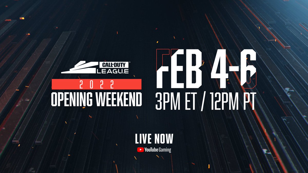 CODLeague's tweet image. The #CDL2022 season begins NOW!

JOIN US 📺 YouTube.com/CODLeague