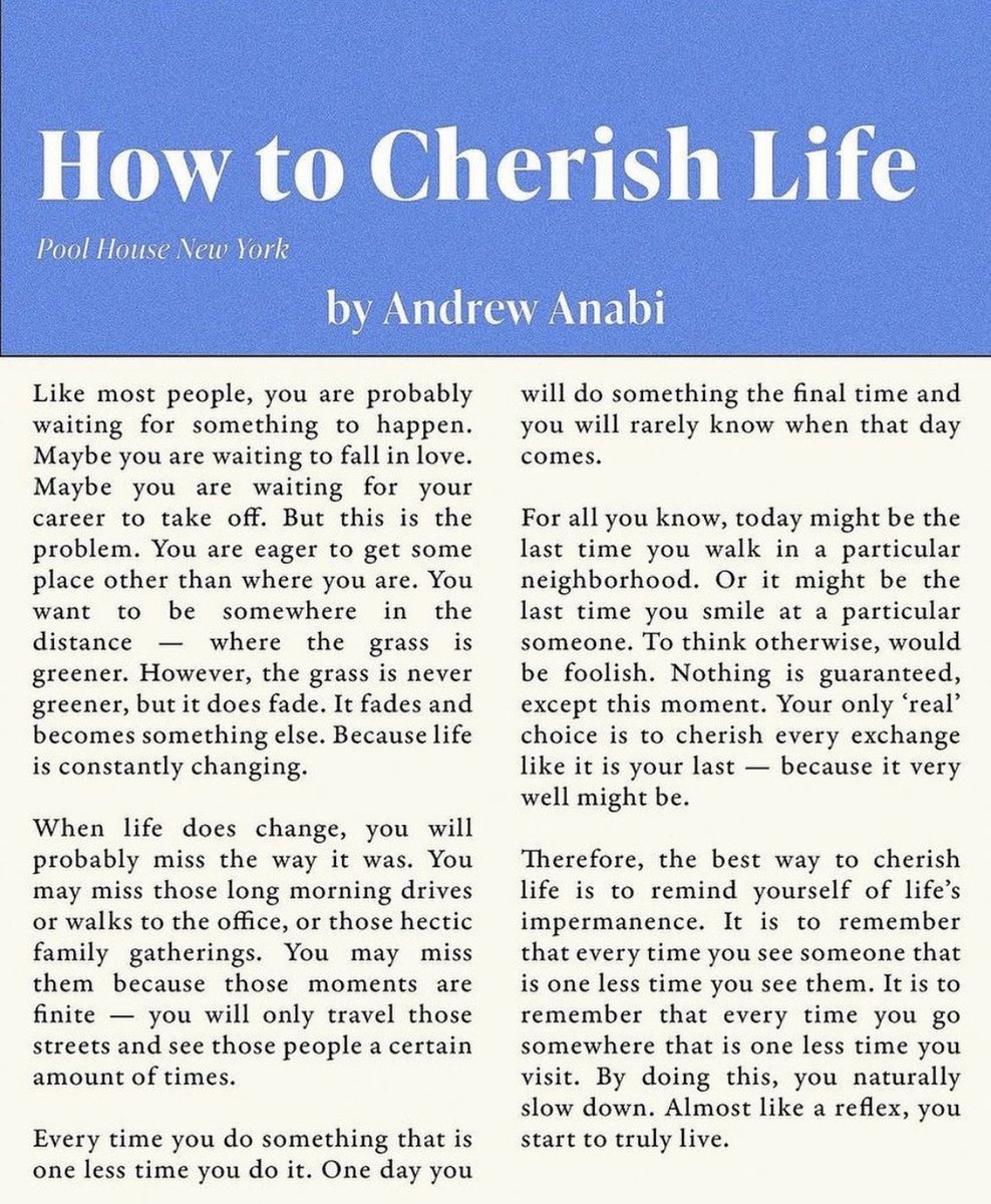 gaby_goldberg's tweet image. How to Cherish Life // @poolhouseny