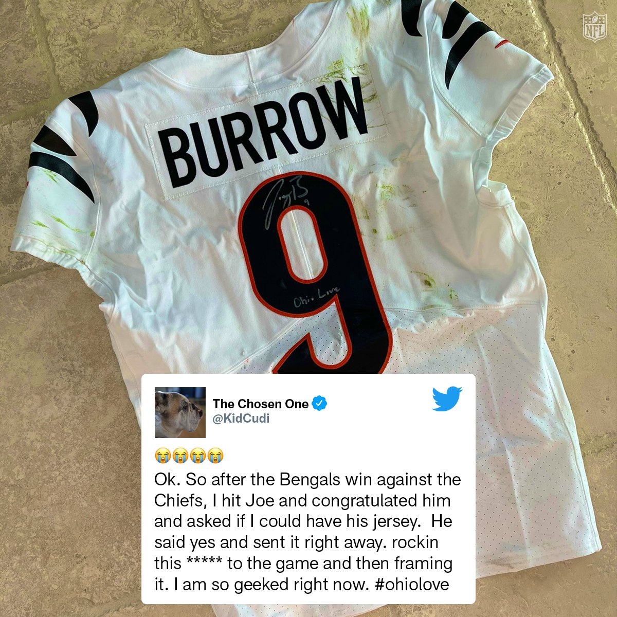 NFL's tweet photo. Ohio love. ❤️🥲 

@KidCudi | @JoeyB | #RuleItAll https://t.co/e9k15oHVT1