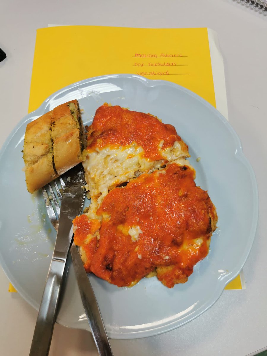 StHildsAP's tweet photo. The Year 10 Vocational Studies group had a great time making Chicken Parmo and Cauliegg Parmo this week @StHildsSchool #newskills https://t.co/8SqJHQBM8e