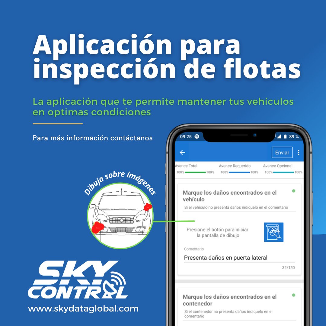 skydatalatam's tweet image. Realiza inspecciones de forma fácil y rápida con #SkyControl ✅

Cuéntanos tu reto, nosotros tenemos la solución. 

#skydata #gps #flotilla #app #inspeccion #ahorro #innovacion #tecnologia