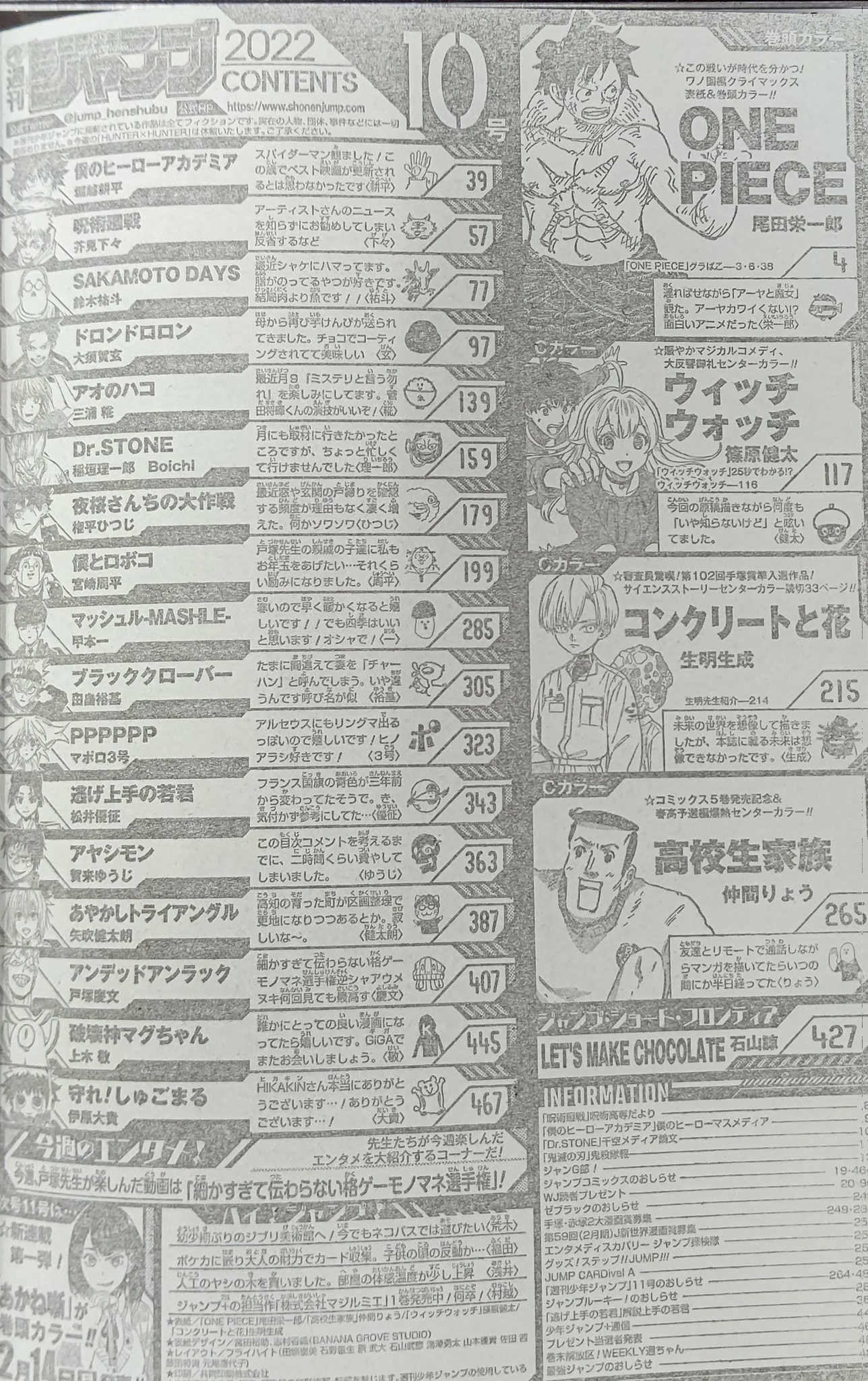 Twitter 上的 コング 参院選 ネタバレその1 ジャンプ10号ワースト5 あやかしトライアングル アンデッドアンラック Let S Make Chocolate 読切 破壊神マグちゃん 最終回 守れ しゅごまる マグちゃん終了 上木敬先生お疲れ様でした 送辞は別スレにて Wj10