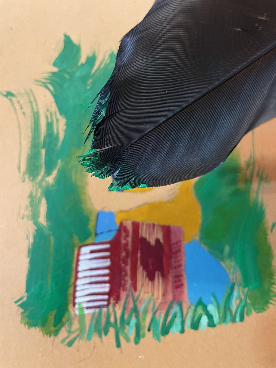 Painting with a feather. #artistsontwitter #musiciansontwitter
