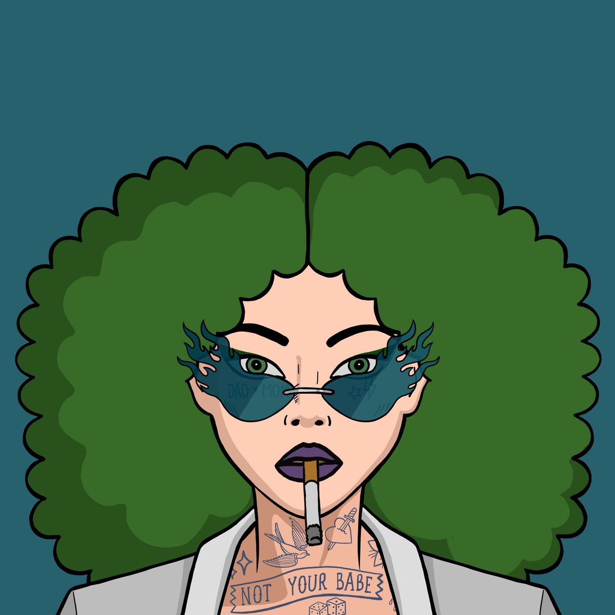 CollardMa's tweet image. Love love loving @RebelSocietyNFT! Be who you wanna be ladies! #notyourbabe #WomeninNFTs #womenartist