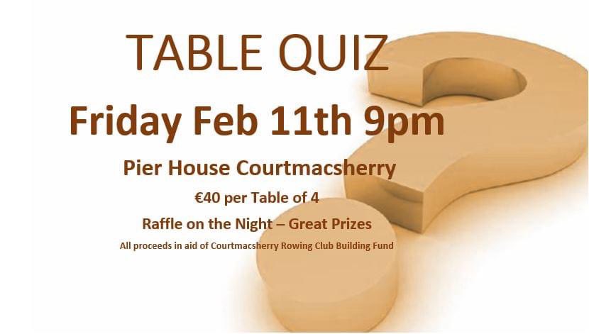 One week to go to our Fund Raising Table Quiz in The Pier House Courtmacsherry.

fb.me/e/3f21atD4p