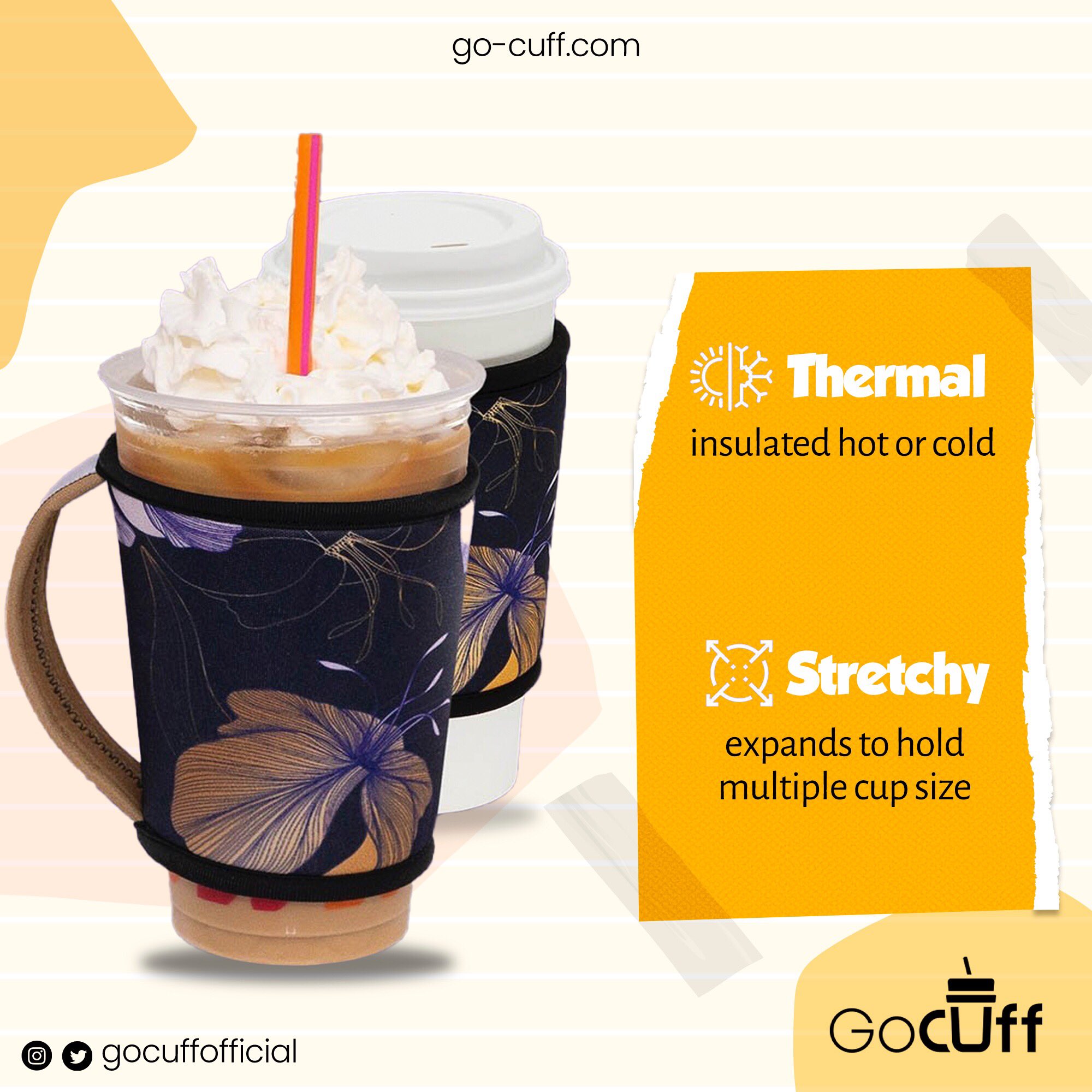  GoCuff Hot And Iced Coffee Cup Reusable Sleeves