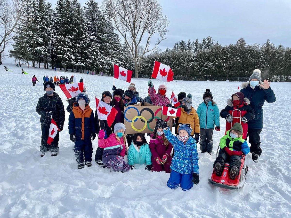 JennicaDrake's tweet photo. GO CANADA GO! Congratulations to all of our athletes today on a successful 2022 Salem P.S. Olympic Winter Games! Big thanks to our junior classes for organizing a fun day. @ugdsb @SalemPS https://t.co/pIpIYN7xN7