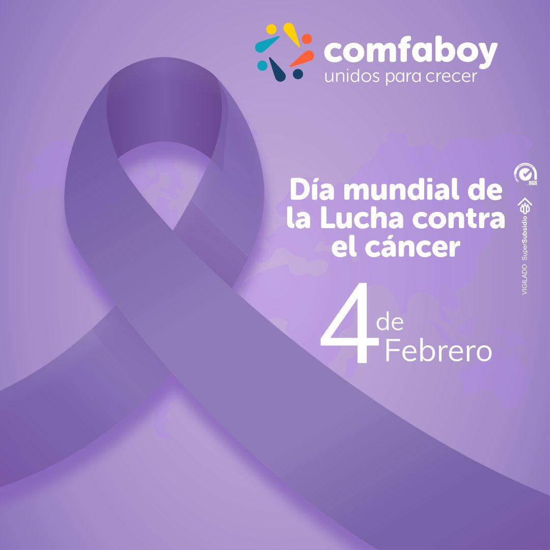 comfaboy's tweet photo. En #Comfaboy estamos comprometidos con tu #Bienestar por ese en el #DíaMundialContraElCáncer queremos recordarte que esta enfermedad puede #Prevenirse y #Controlarse. Sigamos fortaleciendo las acciones dirigidas a reducir su impacto.
#ComfaboyUnidosParaCrecer https://t.co/eHyM7bqnaf