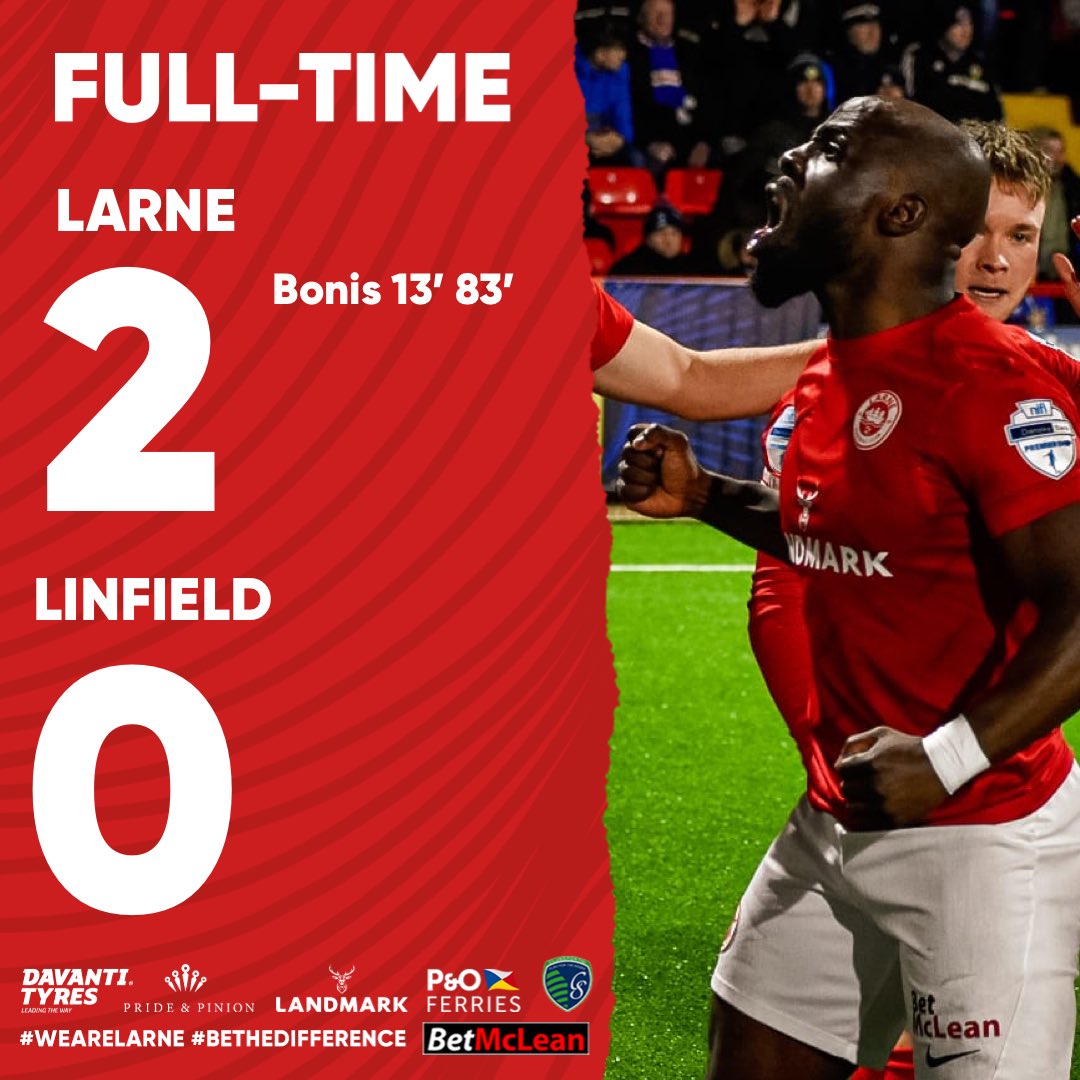 WE’RE IN THE HAT 🤩🎩

Another Lee Bonis Brace helps us into the next round of the Samuel Gelston’s Irish Whiskey Irish Cup 🏆🚩

#WeAreLarne #BeTheDifference