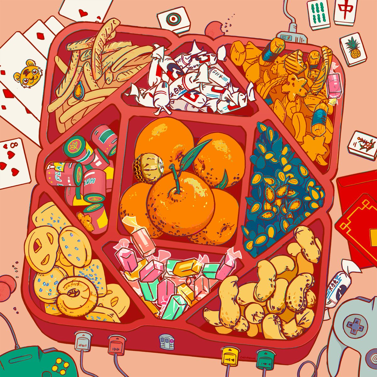 WtChinatown's tweet photo. "The Snack Console" by Cori Huang (@corcorarium). 

9 NFTs available, auction live at https://t.co/Y0g8hV3pnB

#SolanaNFTs #pnft #togetherness #welcometochinatown

Inspiration thread 👇 https://t.co/bs6jVxV8Zn