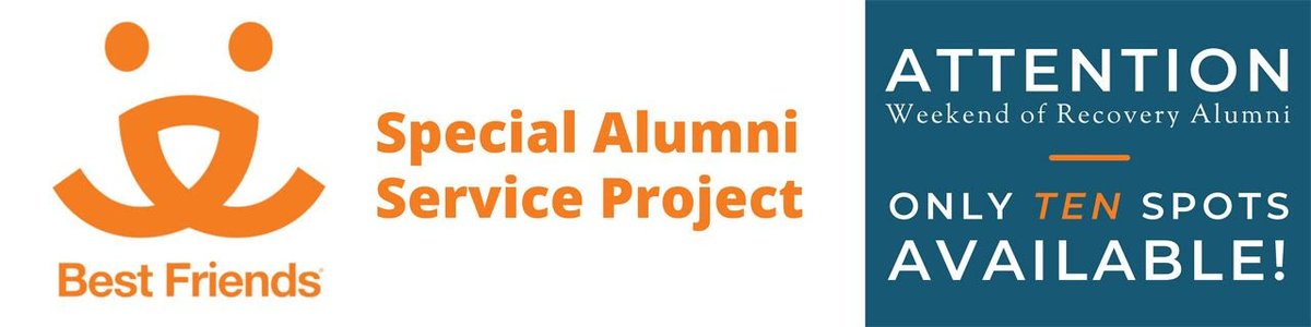 MenHealingOrg's tweet image. Alumni Service Project/Hiking Weekend

Prerequisite: Level 1 @MenHealing or #TakingBackOurselves #WeekendOfRecovery

Chance to give back in service of healing for precious animals at @bestfriends sanctuary in Kanab, UT.

menhealing.net/event-4339831