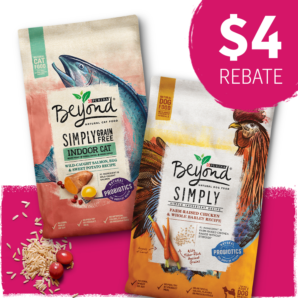 Psst…we’ve got a tip just for our social friends! Did you know you can get $4 back on your next Beyond purchase—no matter what you buy? Visit our website for details on how to get your $4 rebate! purina.com/beyond/rebates