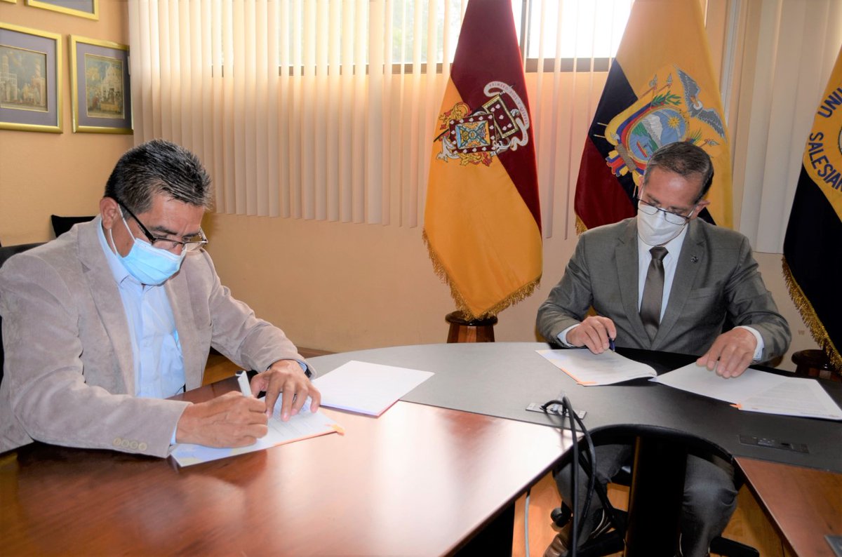 upsalesianaec's tweet photo. ✍️#ConvenioUPS| La sede #Cuenca esta semana firmó acuerdos de cooperación con el @GadACalderon y la Empresa #ALLQU, con la finalidad de determinar compromisos y sinergias de conocimiento a través de proyectos,  y pasantías por estudiantes universitarios.

#UPSCuenca 💙💛 https://t.co/F6tTSz37iQ
