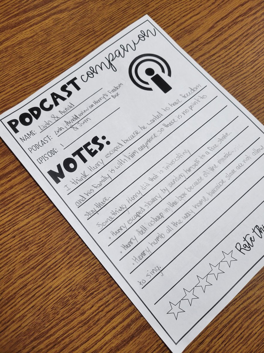 BilingualCDiaz's tweet photo. @mspesch5th &amp; @msgamino5th's 5th graders planned and recorded podcasts discussing Henry's Freedom Box this afternoon using #Garageband. I loved the questioning and accountable talk that was included in their conversations. @KomenskyLions #d100inspires #AppleLearningExperience https://t.co/7H4fO8pZqu