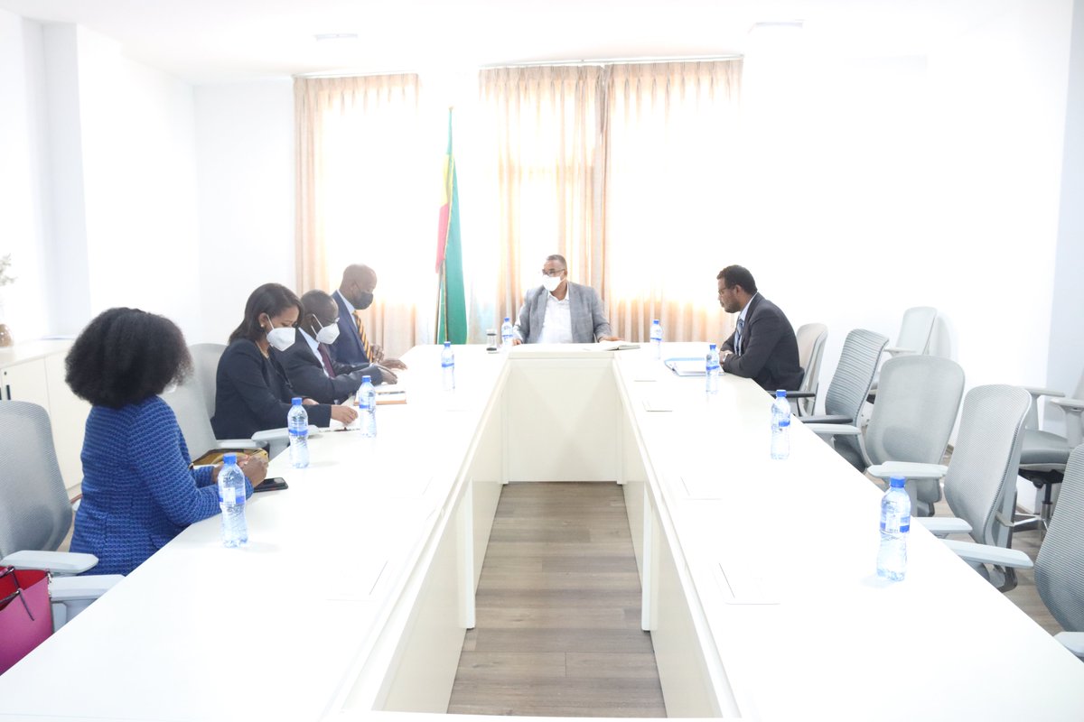On 04.02.2022 H.E. <a href="/MeneWamkele/">Wamkele Mene</a> met with the Ethiopian Minister of Trade Hon. Gebremeskel Chala. The deliberations focused on the way forward for Ethiopia to fully harness the benefits of the #AfCFTA, namely reforming policies to open up to new markets &amp; foster foreign investment